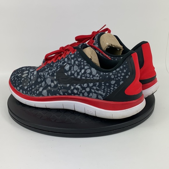 Nike Free 4.0 Print Black/Red/Gray Running Shoes 729818-002 Men's Size 11 - Picture 7 of 14